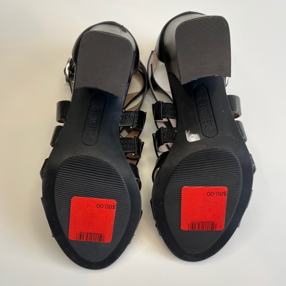 NEW The Limited Brooklyn Black Block Heeled Leather Sandals - Picture 10 of 16